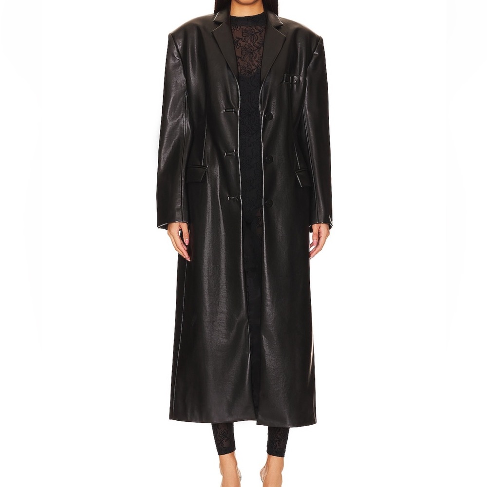 REVOLVE x All Saints Flocked Catsuit - Black Sheer lace Jumpsuit - Picture 4 of 8